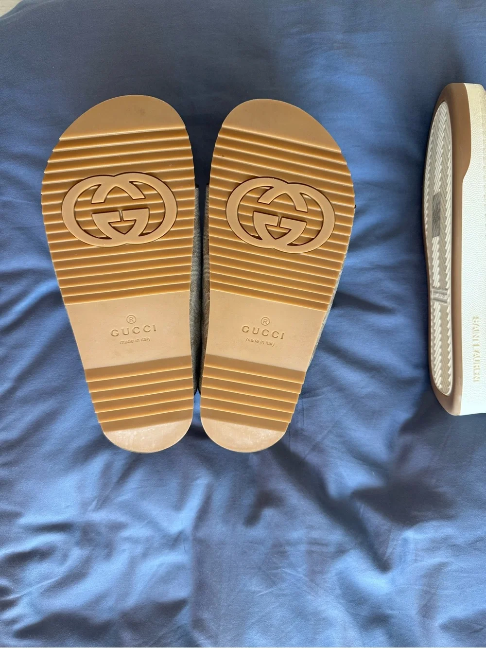 GUCCI Men's Sideline GG Canvas Slide Sandals